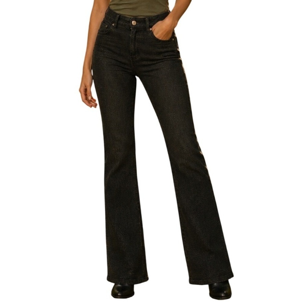 Simply Vera Vera‎ Wang Womens Gray Textured Bootcut Stretch Pants Size M